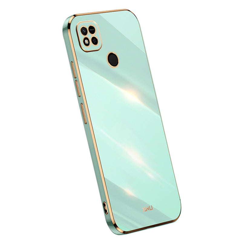 XINLI Cell Phone Case for Xiaomi Redmi 10A Flexible TPU Phone Cover with Electroplating Golden Edge XINLI Cell Phone Case for Xiaomi Redmi 10A Flexible TPU Phone Cover with Electroplating Golden Edge